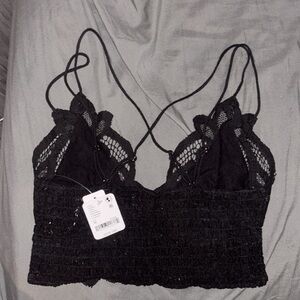 Free People Adella Black Lace Bralette | NWT | M